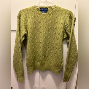 Like new J. McLaughlin cashmere/cotton cable knit crewneck sweater